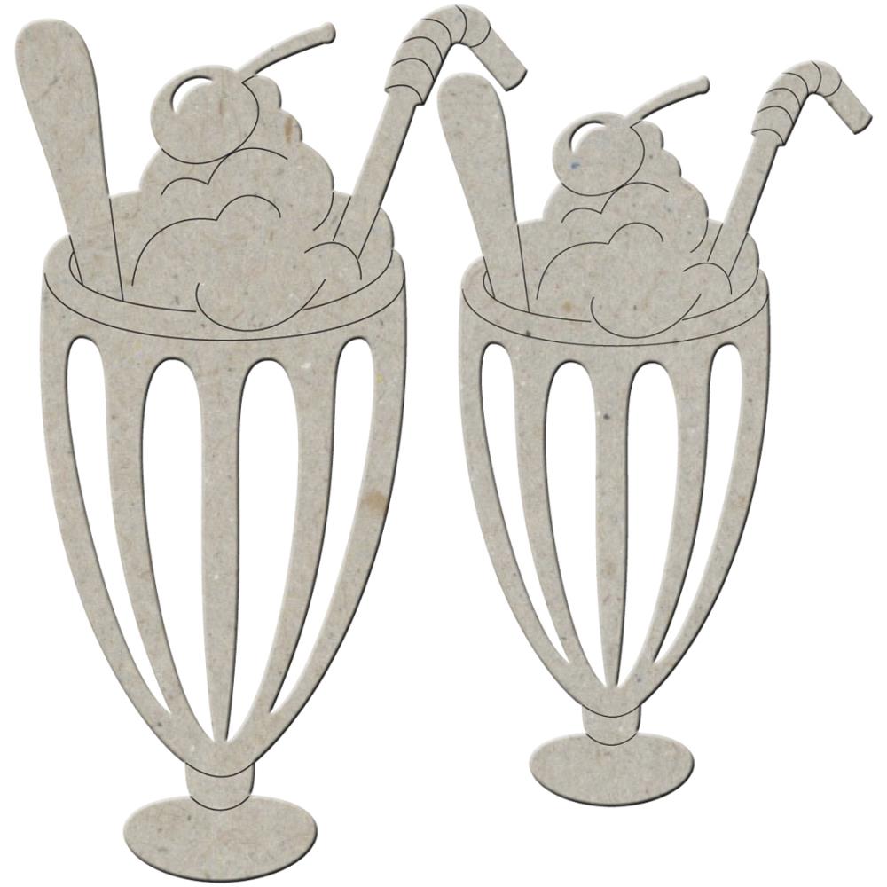 Вырубные элементы из чипборда Fabscraps "Молочные коктйли"