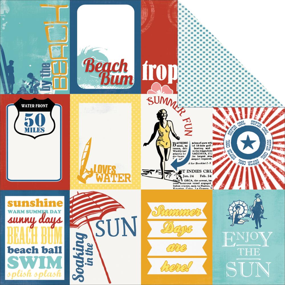 Двусторонняя бумага Carta Bella "Beach Boardwalk" Summer Cards (CBL14)