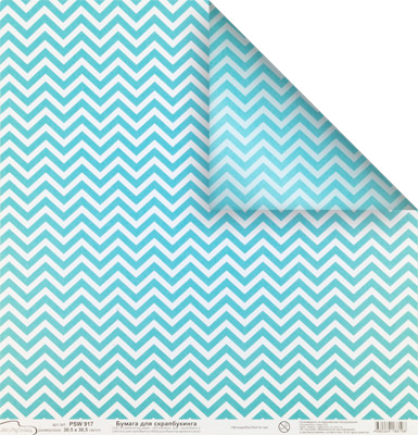 Бумага двусторонняя MrPainter "Шеврон голубой" (PSW917)
