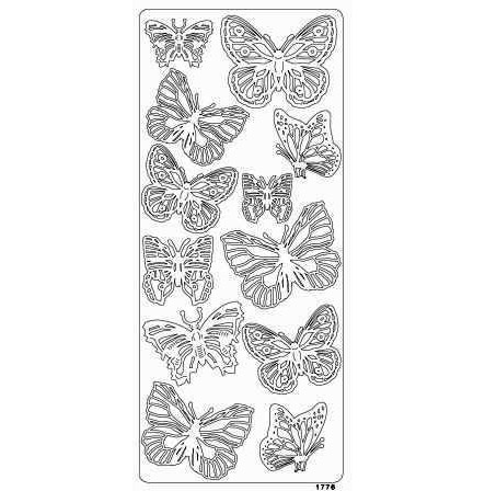 Контурные наклейки Scrapberrys "Бабочки яркое лето", цвет золотой