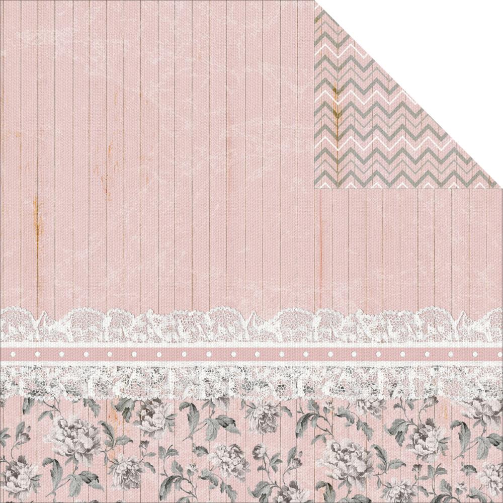 Двусторонняя бумага Fabscraps "Elegant Chic" White Lace(Fab71)