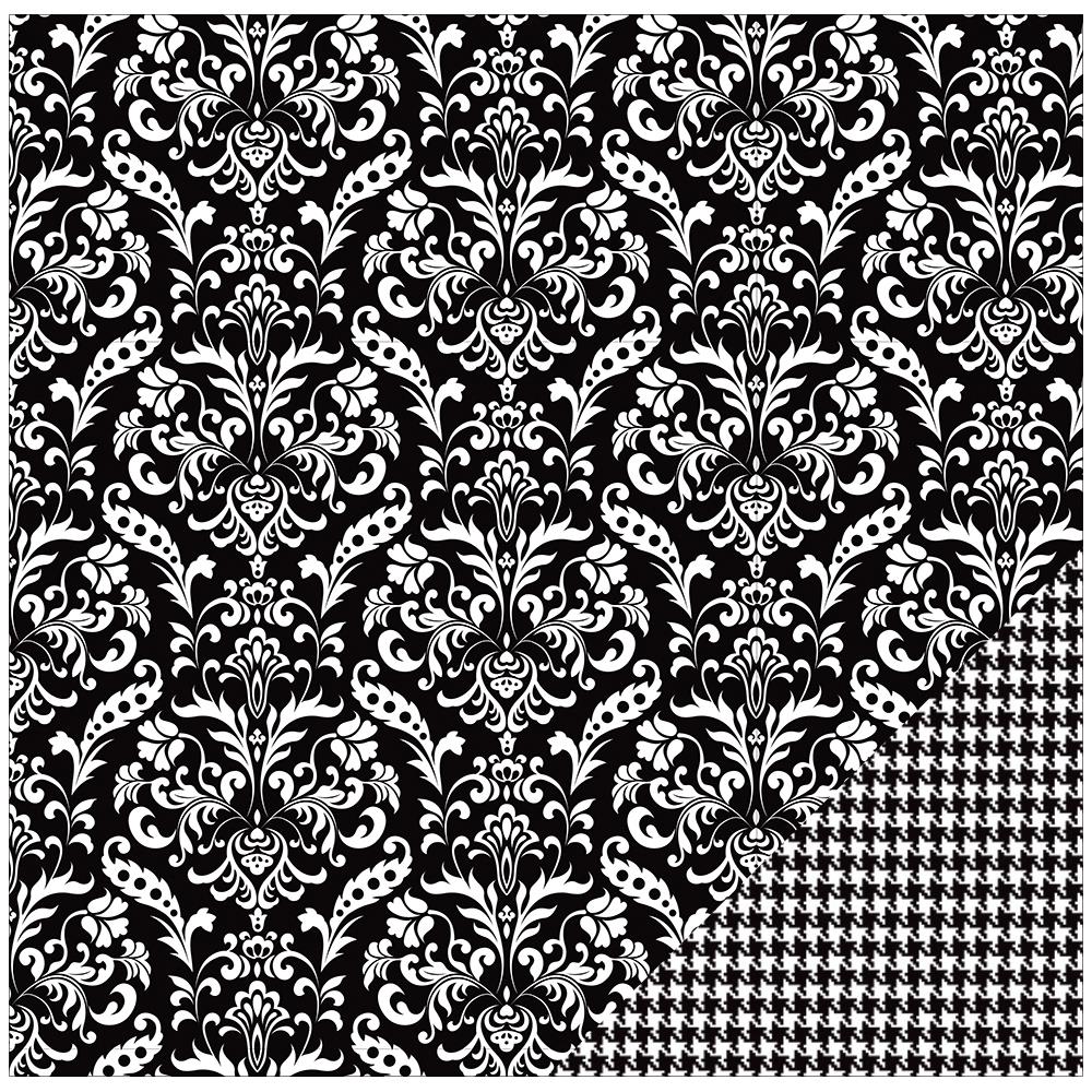 Двусторонняя бумага для скрапбукинга American Crafts "Black Damask" (AC51)