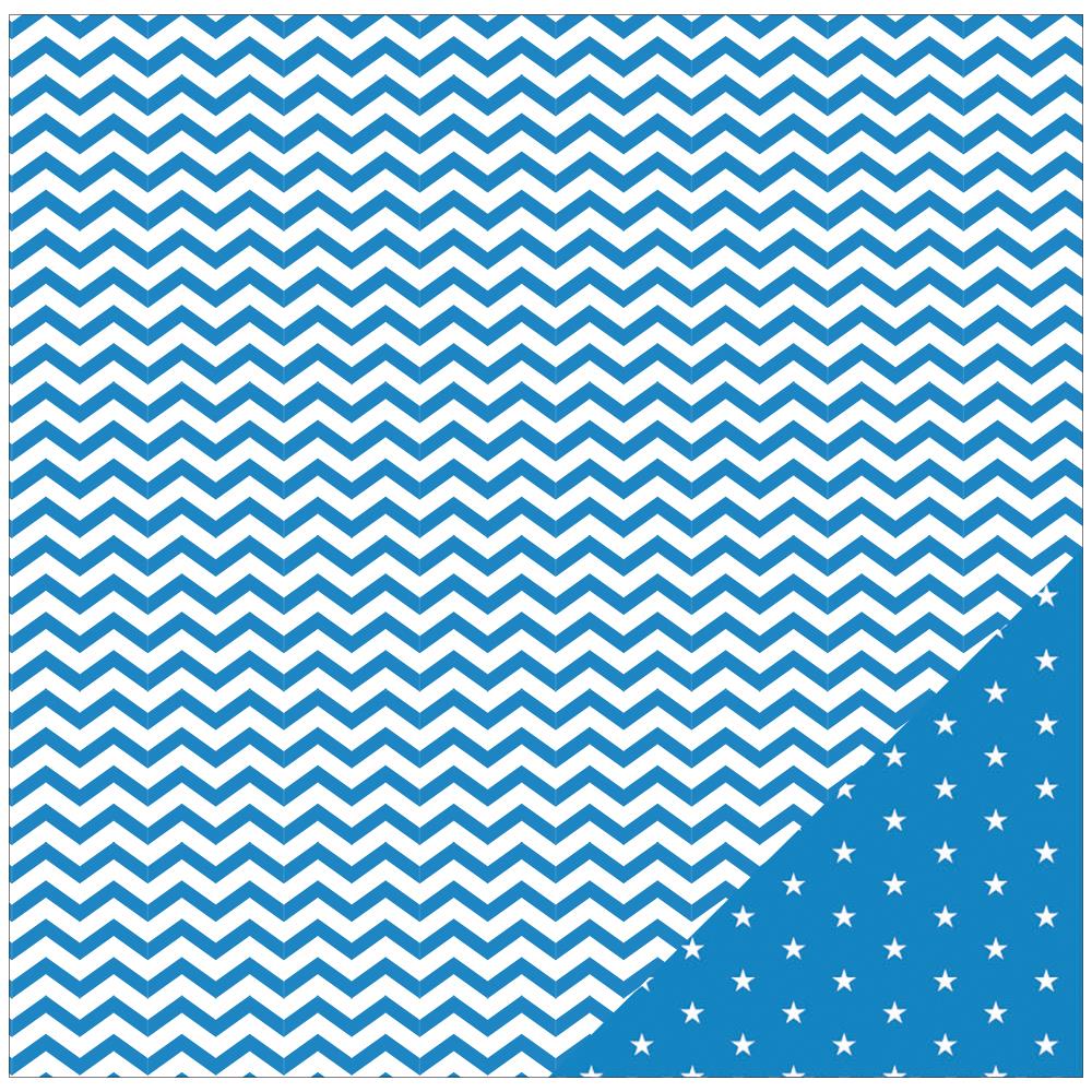 Двусторонняя бумага для скрапбукинга American Crafts "Marine Chevron" (AC56)