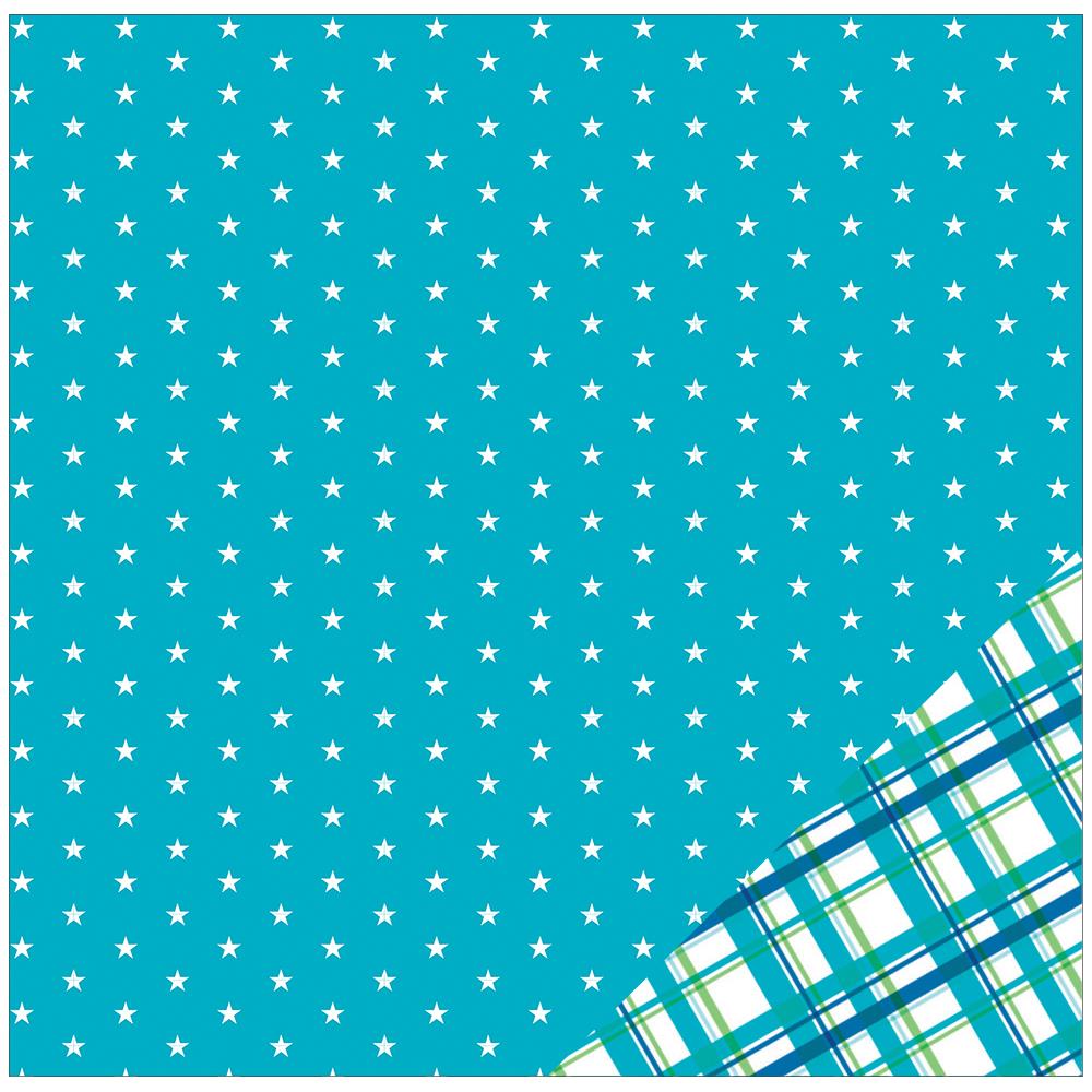 Двусторонняя бумага для скрапбукинга American Crafts "Aqua Star" (AC62)