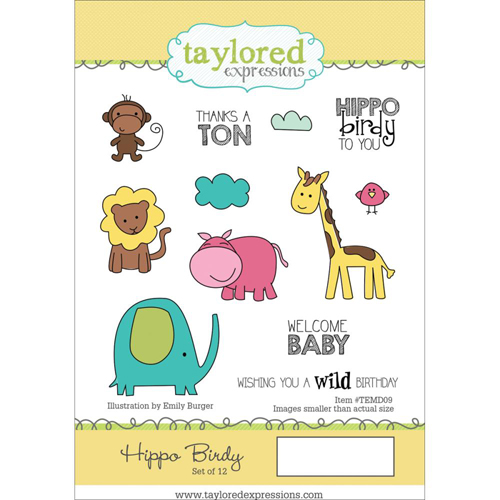Набор резиновых штампов Taylored Expressions "Hippo Birdy"