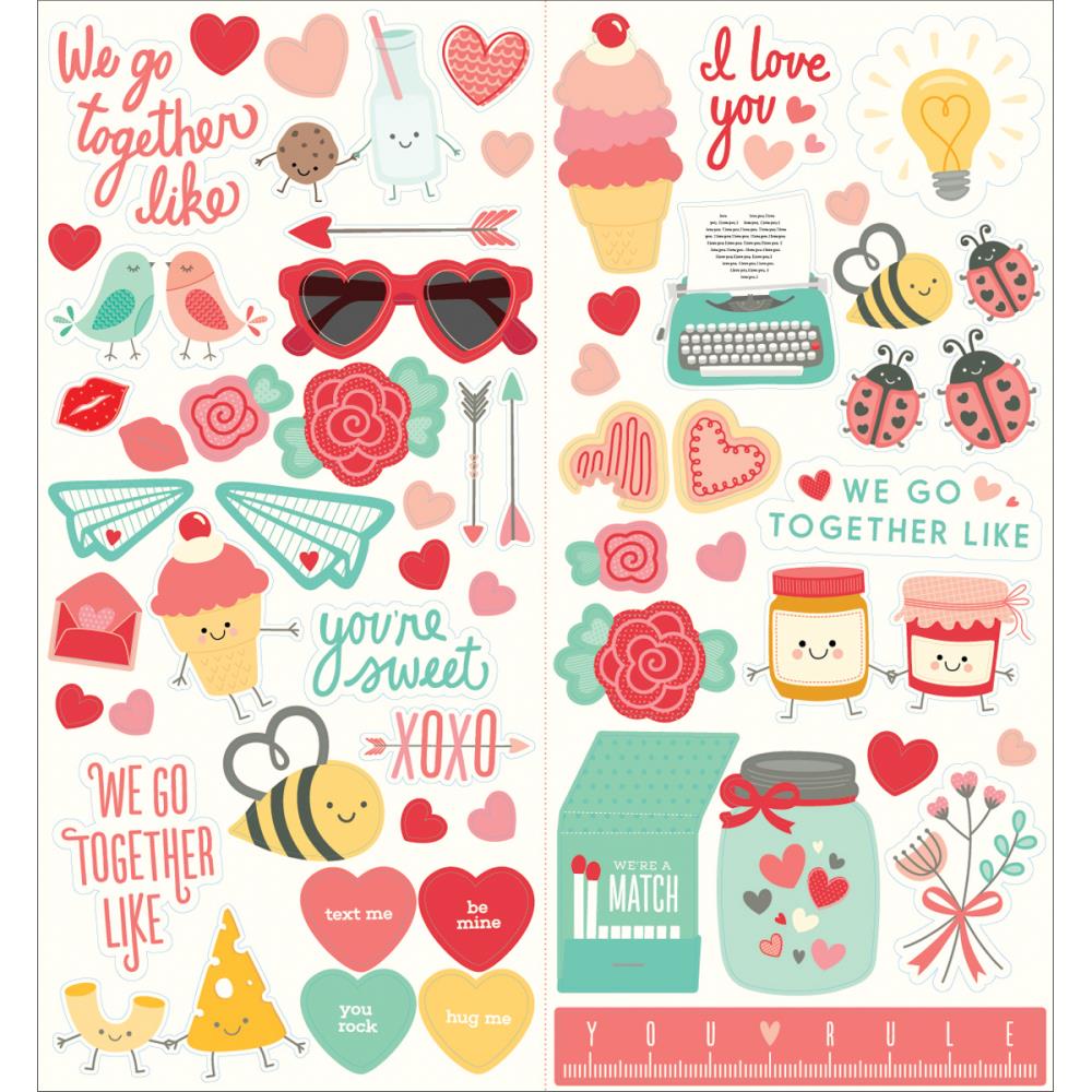 Картонные наклейки Pebbles "We Go Together" 15 х 30 см