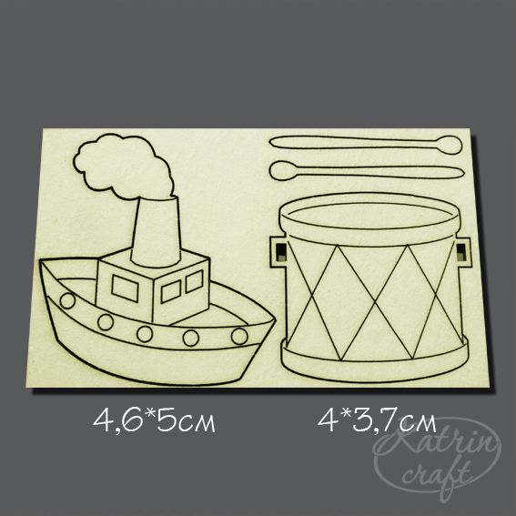 Чипборд "Детский барабан маленький"