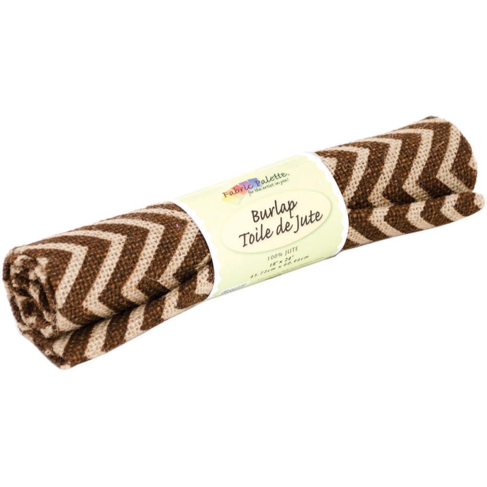 Джутовая ткань 45 х 61 см, коричневый зиг-заг