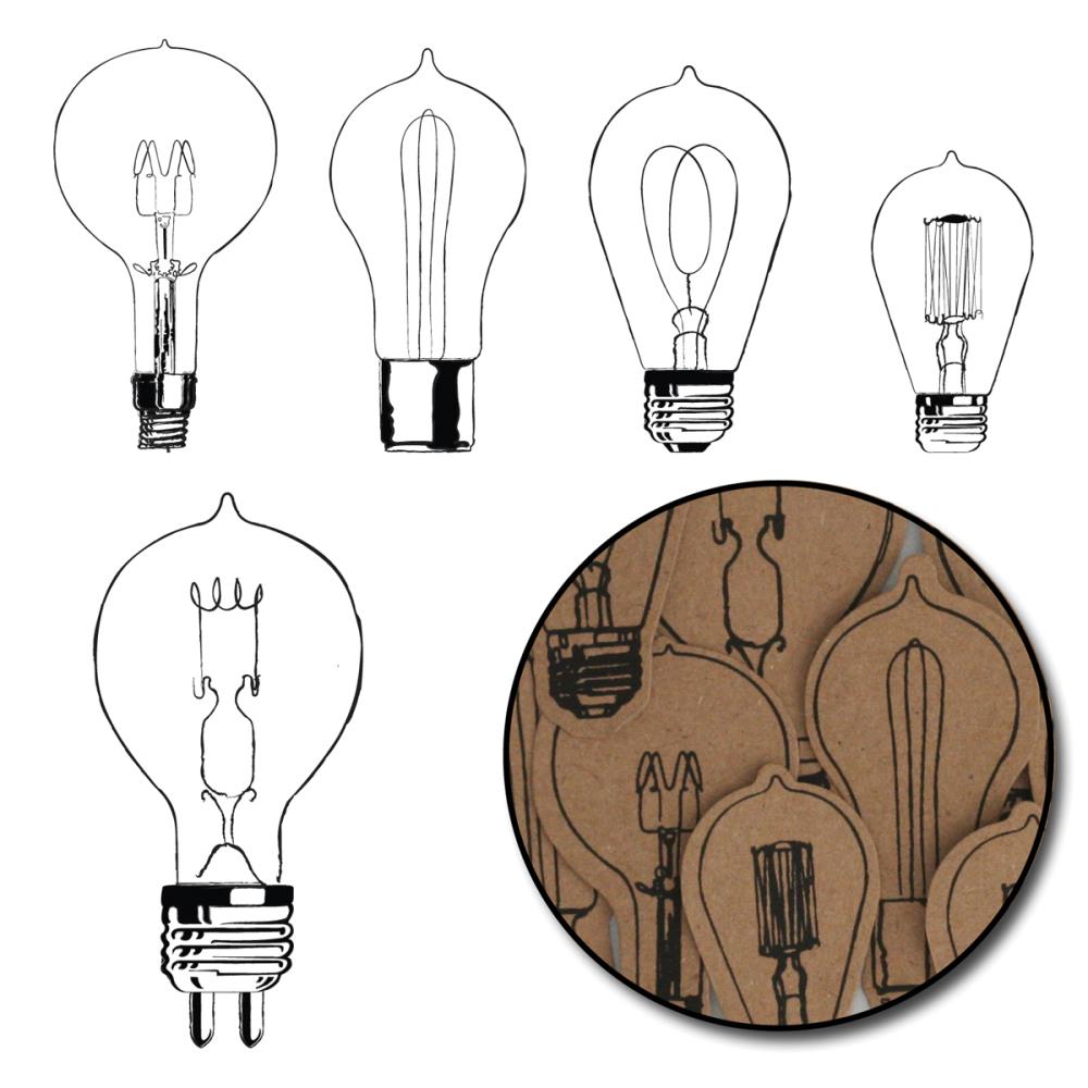 Вырубка из крафта Maya Road "Лампочки", цвет чёрный