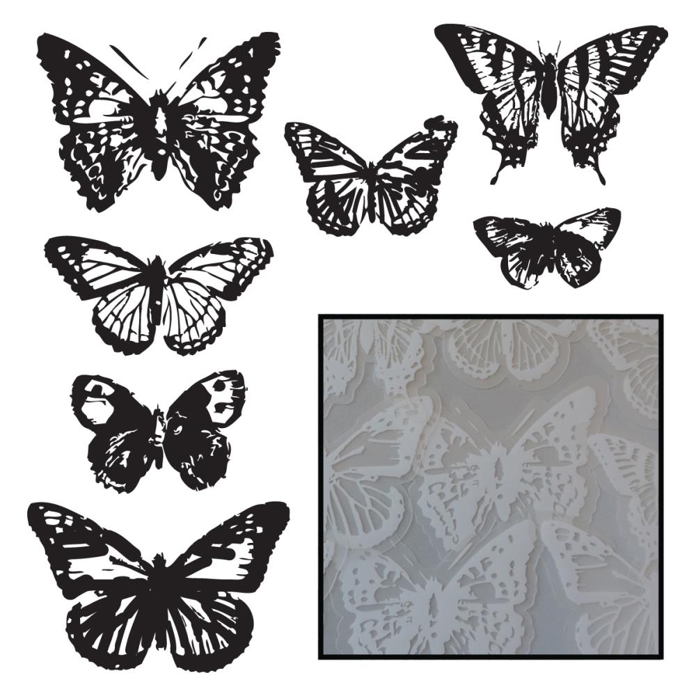 Вырубка из кальки Maya Road "Винтажные бабочки", цвет белый