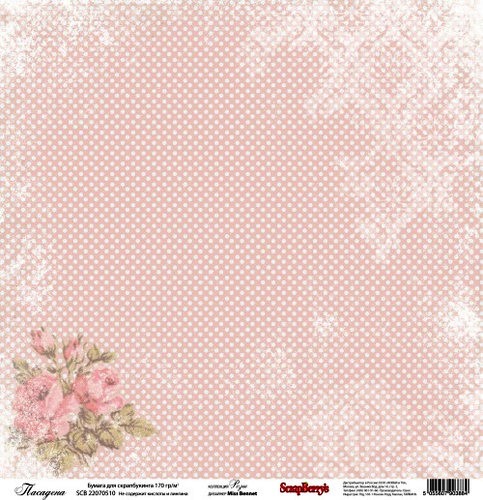 Двусторонняя бумага Scrapberrys "Розы", Пасадена (SB16)