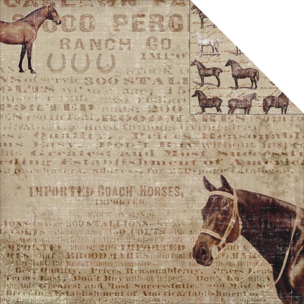 Двусторонняя бумага Fabscraps "Gentlemen's Club", Thoroughbred(Fab60)