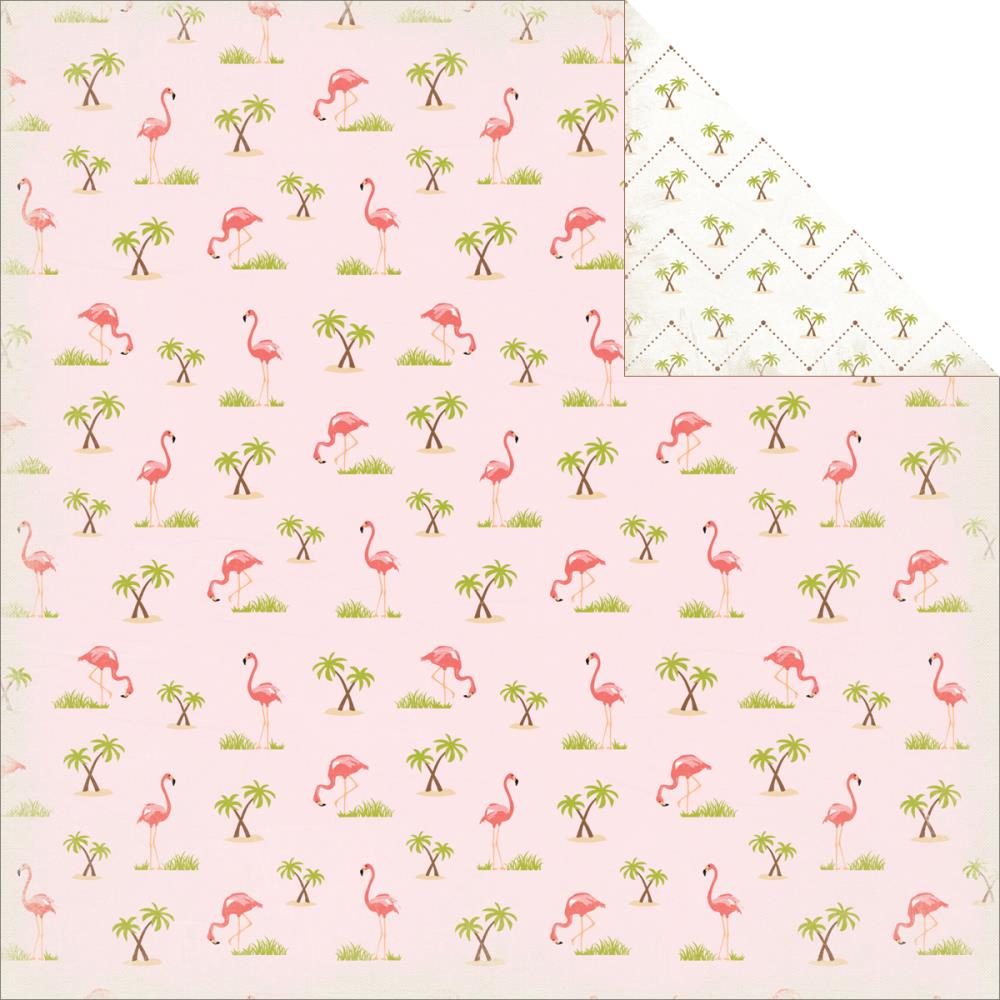 Двусторонняя бумага Carta Bella "Summer Lovin' "Flamingos (CBL64)