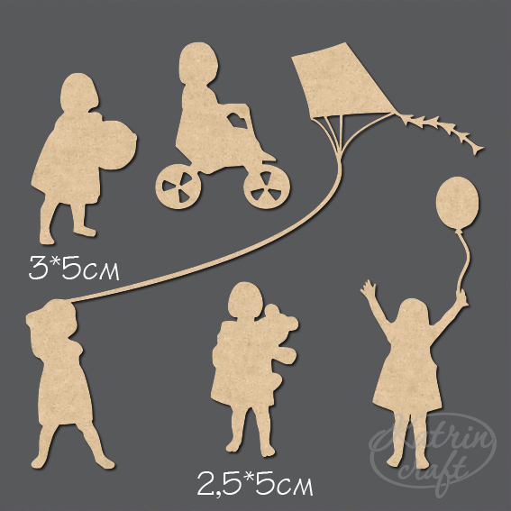 Чипборд "Девочки с игрушками"