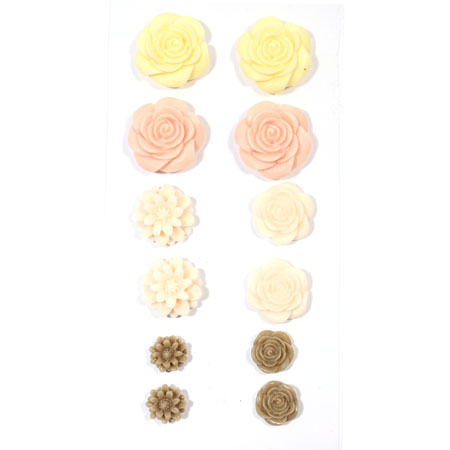 Набор пластиковых цветов Scrapberrys "Шебби"