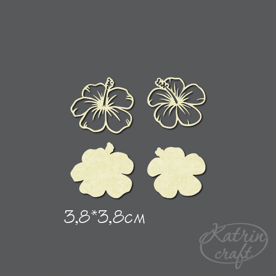 Чипборд "Гибискус контурный"