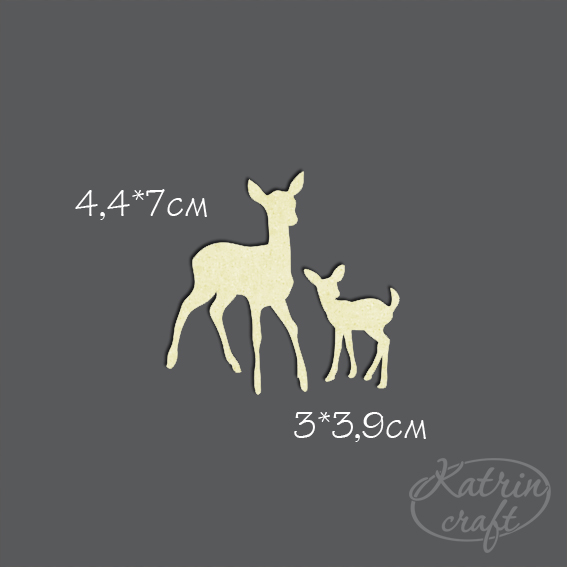 Чипборд "Олениха и олененок мини"