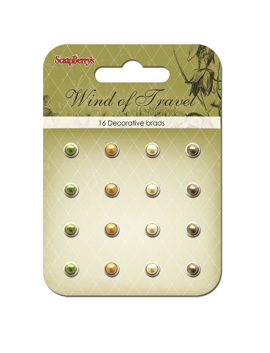 Набор жемчужных брадс Scrapberrys "Ветер странствий", зеленый,песочный,коричневый