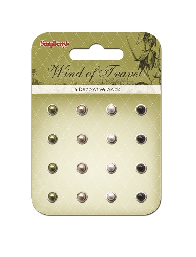 Набор жемчужных брадс Scrapberrys "Ветер странствий", оливковый,лаванда,миндаль