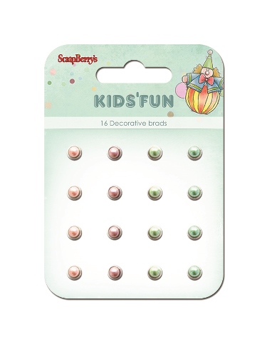 Набор жемчужных брадс Scrapberrys "Забава", малиновый,персиковый,зелены