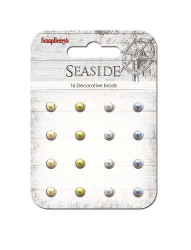 Набор жемчужных брадс Scrapberrys " "Море", оттенки синего и желтого