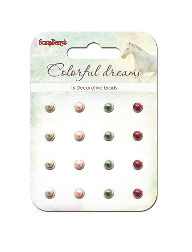 Набор жемчужных брадс Scrapberrys " "Цветные сны", малиновый,розовый, зеленый
