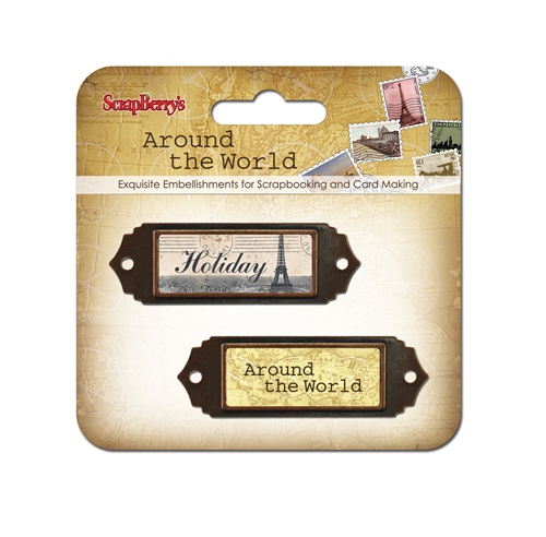 Набор украшений с металлическими рамочками Scrapberrys "Вокруг Света"