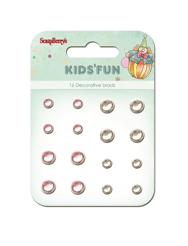 Набоh брадс с хрусталиком Scrapberrys "Забава", розовый, белый