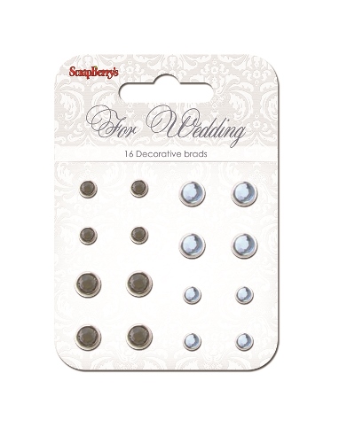 Набоh брадс с хрусталиком Scrapberrys "Свадьба", серый, голубой
