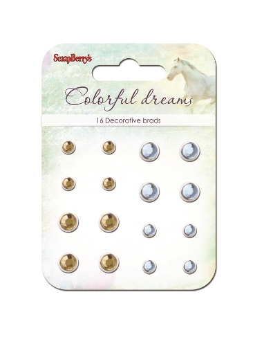 Набоh брадс с хрусталиком Scrapberrys "Цветные сны", желто-голубой
