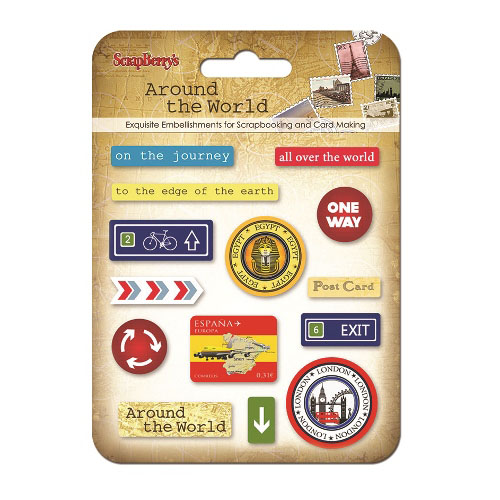 Набор эпоксидных наклеек Scrapberrys "Вокруг Света"
