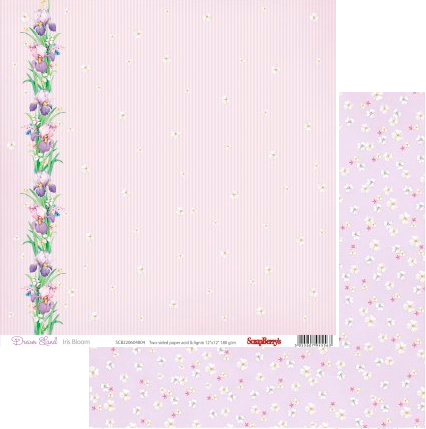 Бумага Scrapberrys "Волшебная страна", Ирисы цветут (SB312)