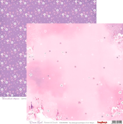 Бумага Scrapberrys "Волшебная страна", Цветы и облака (SB315)
