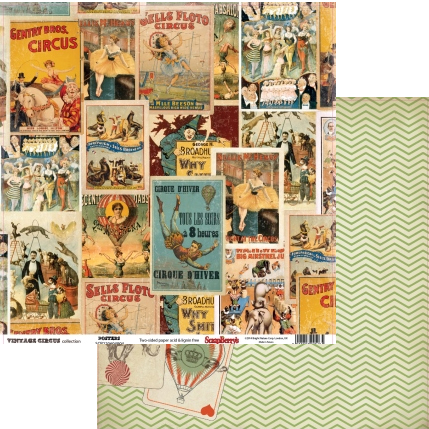 Бумага Scrapberrys "Старый цирк Афиши" (SB363)