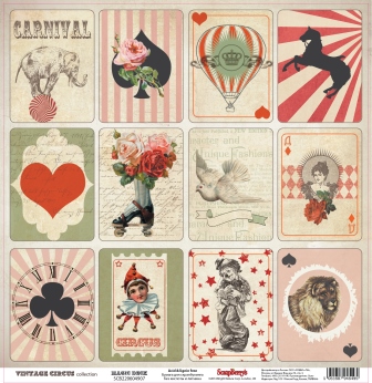 Бумага Scrapberrys "Старый цирк Волшебная колода" (SB368)