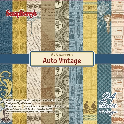 Набор бумаги 15 х 15 см Scrapberrys "Автовинтаж"