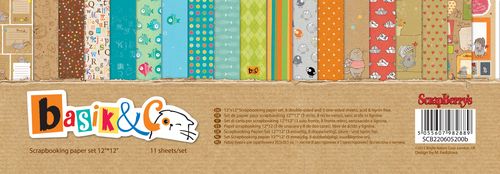 Набор бумаги 30,5х30,5 см Scrapberrys "Басик"