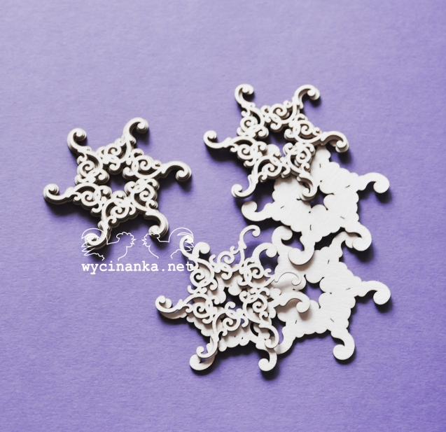 Вырубные элементы из чипборда "Назад в винтаж", снежинки (391)