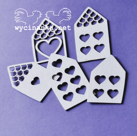 Вырубные элементы из чипборда "Пряничные домики 5 шт", (416)