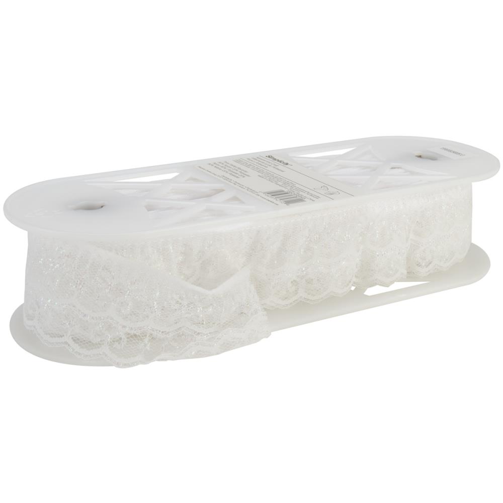 Кружево Wrights "Two Tier Lace 5 см", белый мерцающий
