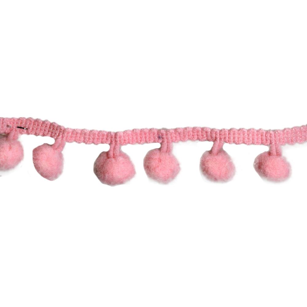 Тесьма с помпонами 1,2 см May Arts, цвет розовый
