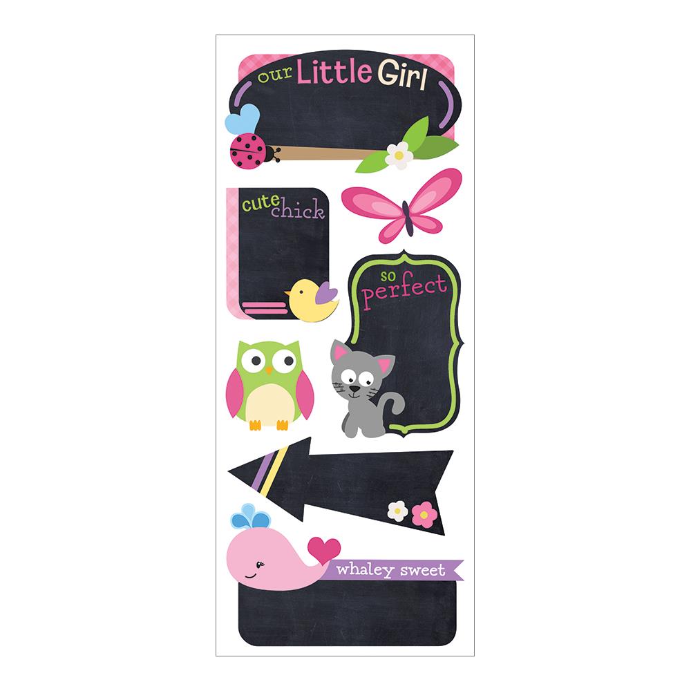 Наклейки из чипборда Paper House, Chalkboard "Baby Girl"