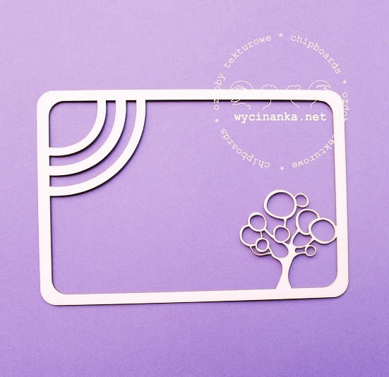Вырубные элементы из чипборда "Рамка со стилизованным деревом" (202)