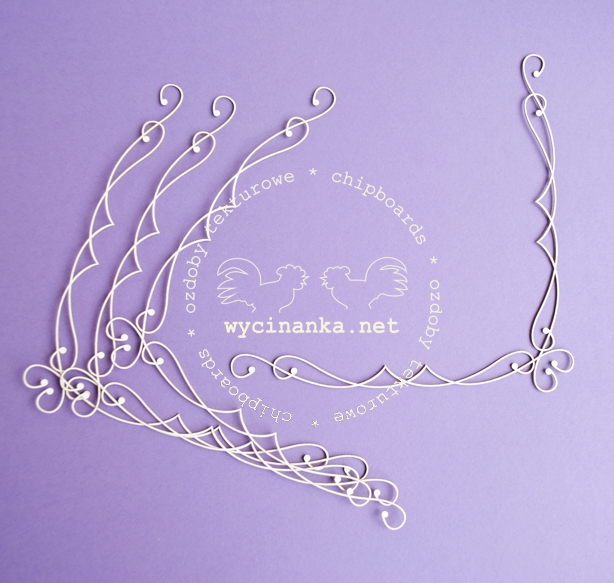 Вырубные элементы из чипборда "Розариум", декоративные углы (206)
