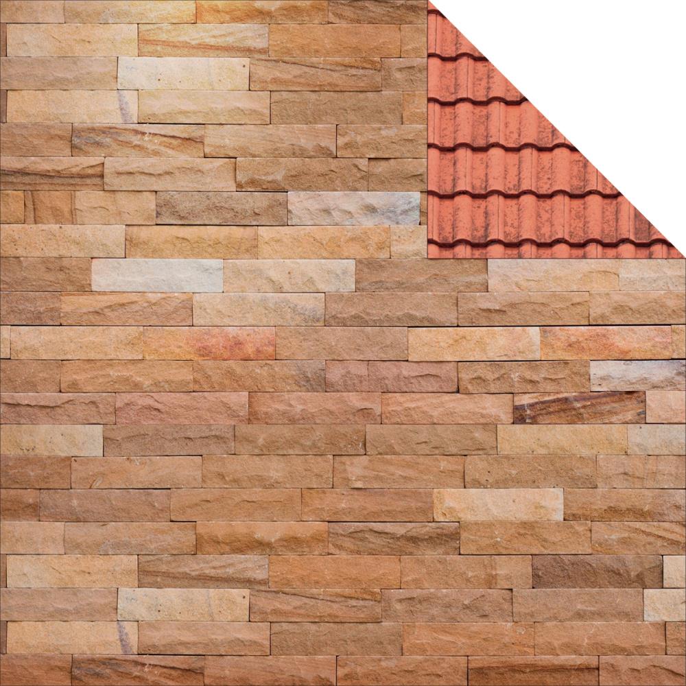 Двусторонняя бумага Kaisercraft "Base Coat", черепица (Kaiser288)