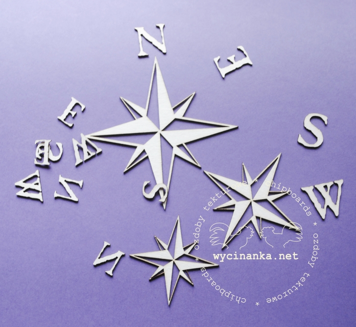 Вырубные элементы из чипборда "Роза ветров"(89)