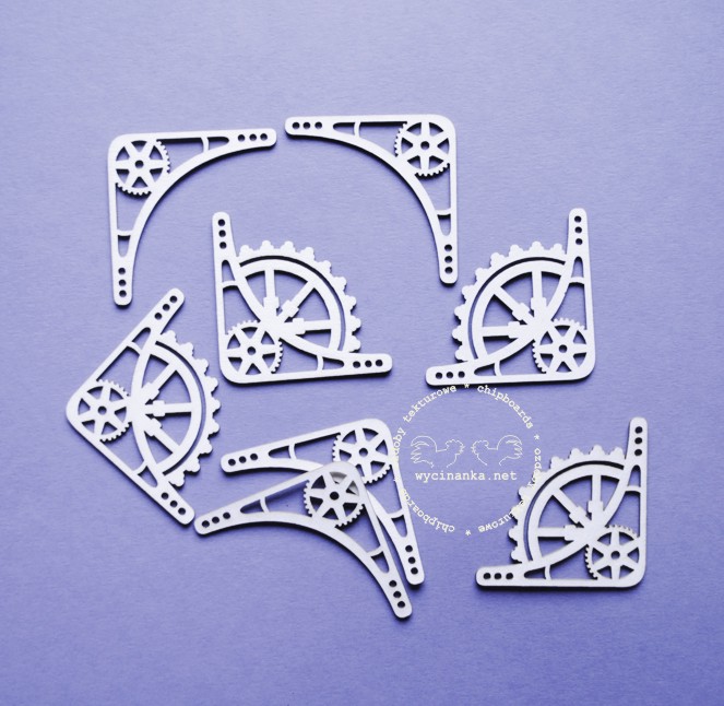 Вырубные элементы из чипборда "Стимпанк", уголки малые (131)