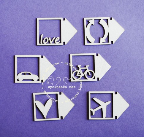 Вырубные элементы из чипборда "Стрелки с пиктограммами"(126)