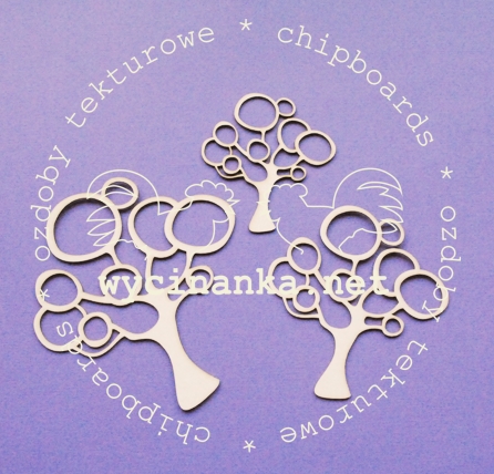 Вырубные элементы из чипборда "Стилизованные деревья" (164)