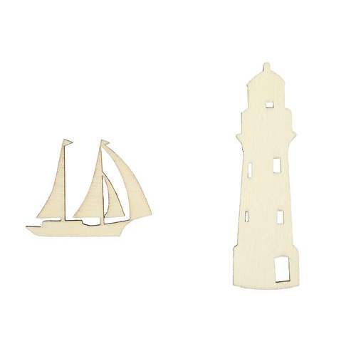 Вырубка деревянная Scrapberrys "Маяк и парусник"